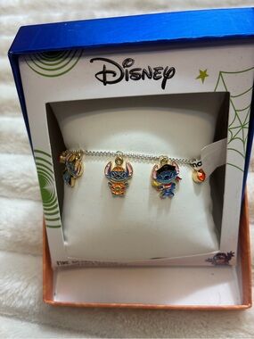 NIB Disney Stitch Halloween Charm Bracelet Pirate Vampire Pumpkin